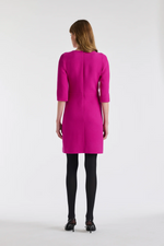 Top-stitched wool crepe dress