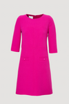 Top-stitched wool crepe dress