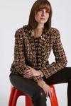 Fringed checked tweed jacket