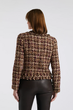 Fringed checked tweed jacket