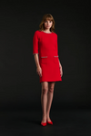 Wool crepe dress with rhinestones