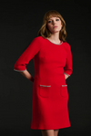 Wool crepe dress with rhinestones