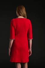 Wool crepe dress with rhinestones