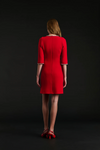 Wool crepe dress with rhinestones