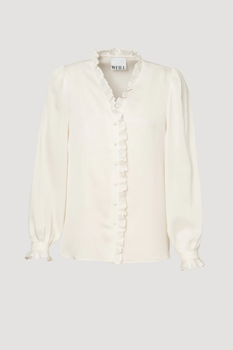 Silk ruffled shirt