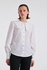 Poplin shirt with fancy collar