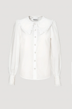Poplin shirt with fancy collar