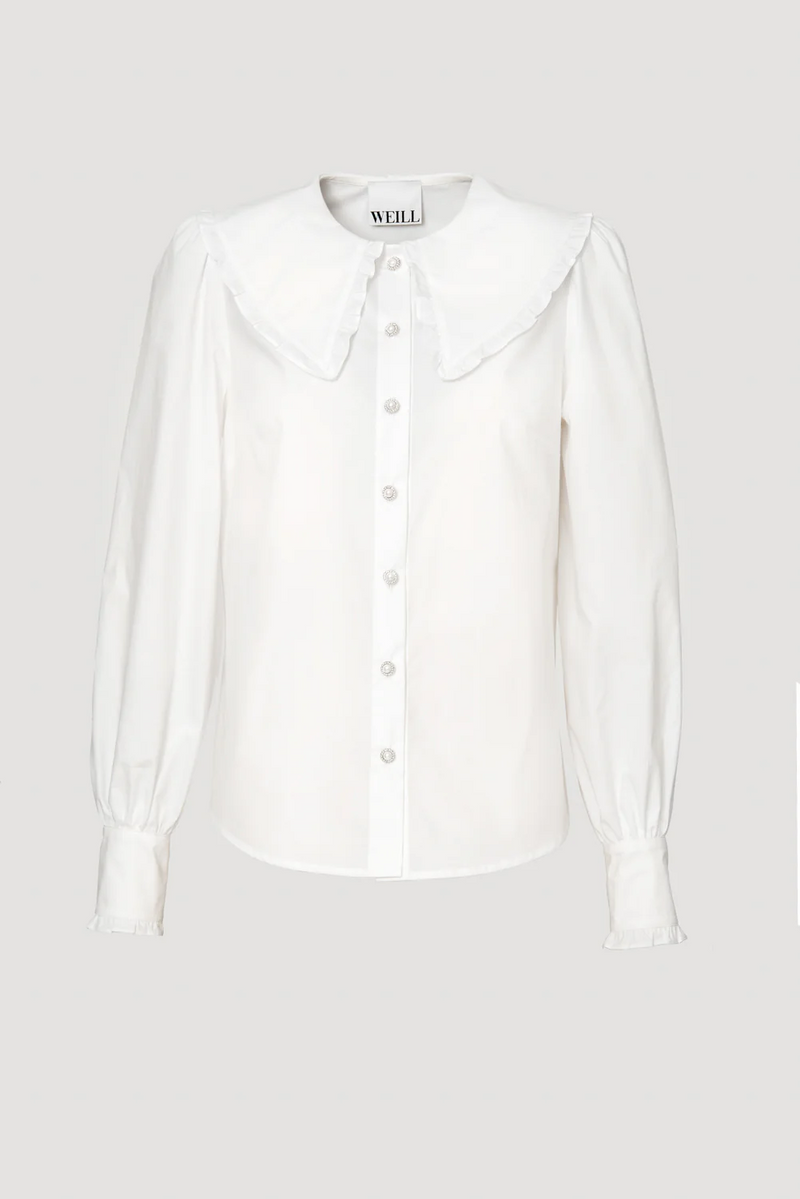 Poplin shirt with fancy collar