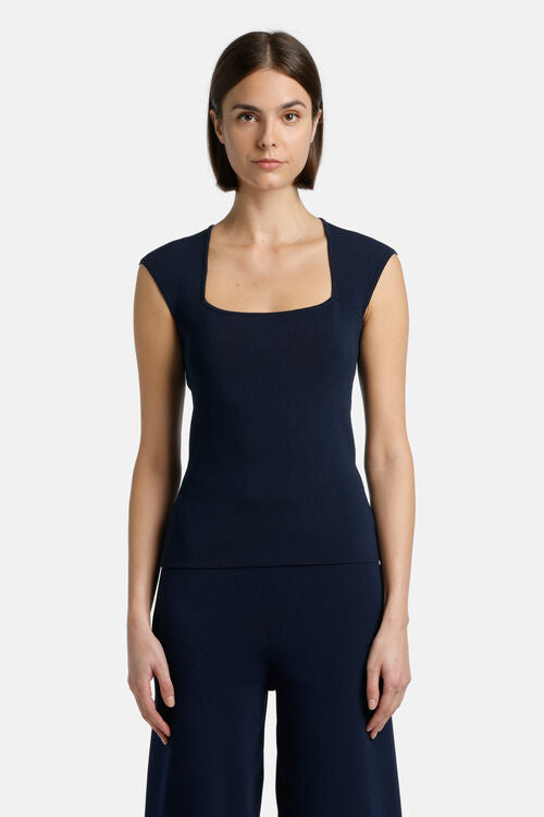 Cebrio Square neck Top Navy