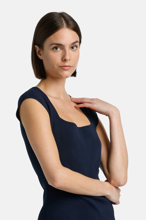 Cebrio Square neck Top Navy