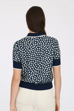 Heart Print Polo Top
