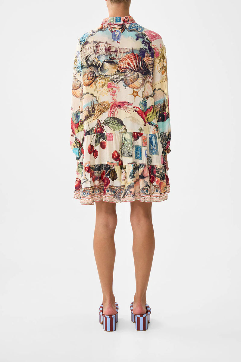 Tiered Silk Dress