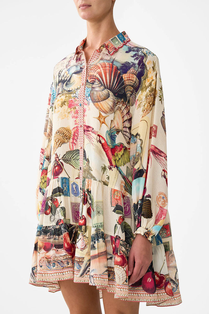Tiered Silk Dress