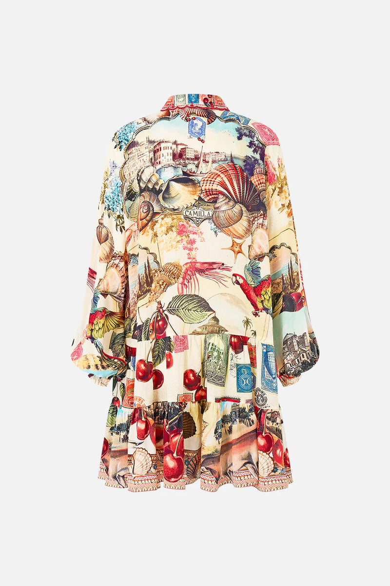 Tiered Silk Dress