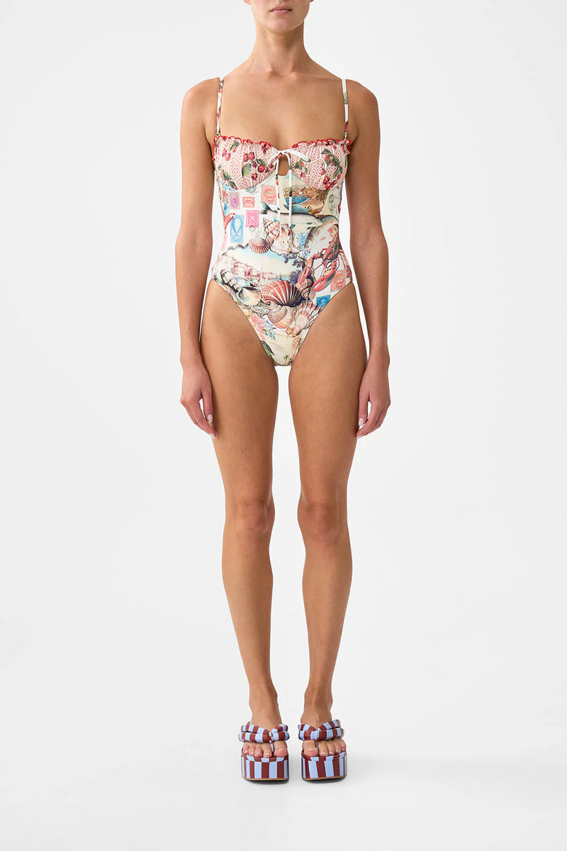 Ruched Cup Underwire One Piece