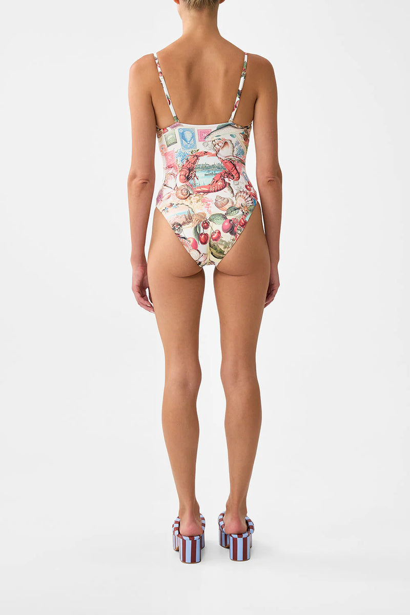 Ruched Cup Underwire One Piece
