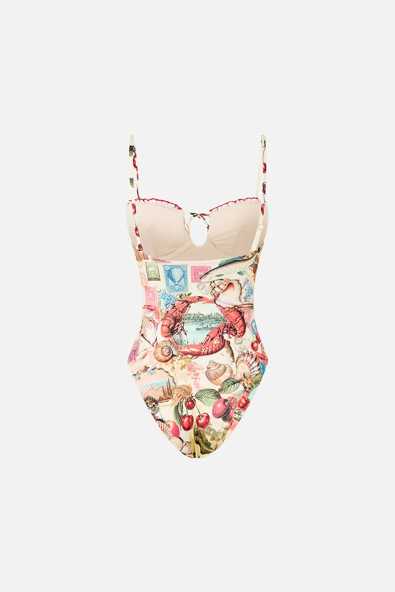 Ruched Cup Underwire One Piece