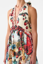 Ruffle Hem Halter Dress