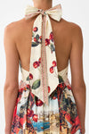 Ruffle Hem Halter Dress