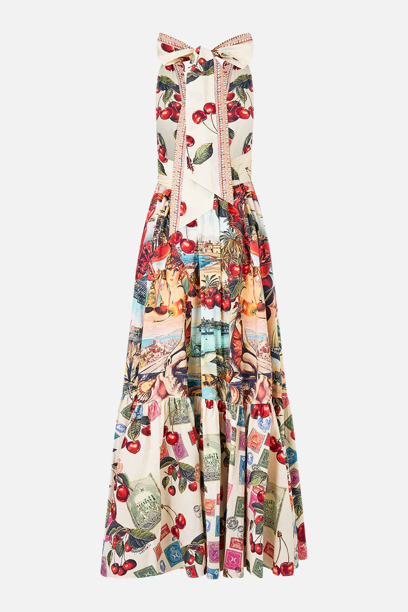 Ruffle Hem Halter Dress