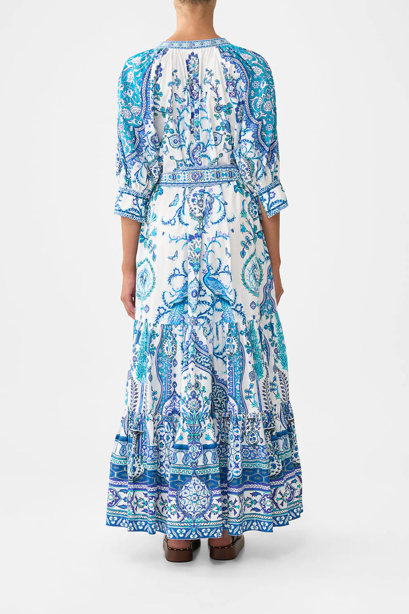 Tiered Shirt Dress With short Sleeve