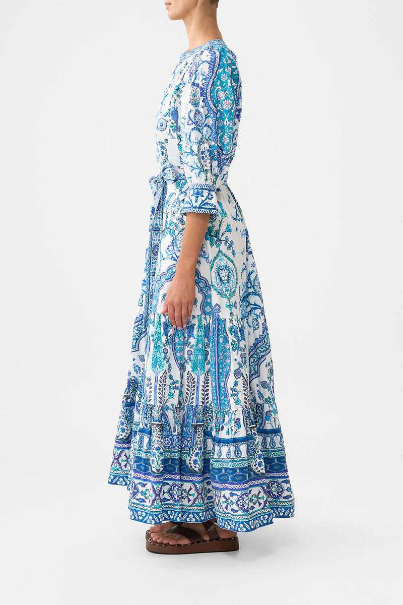 Tiered Shirt Dress With short Sleeve