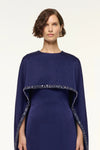 Crystal Trim Cape Mini Dress
