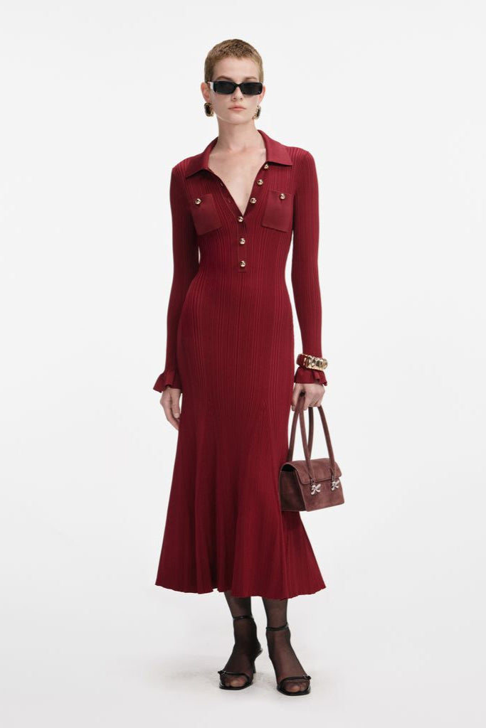 Ribbed Knit Midi Dress