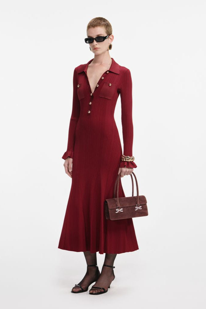 Ribbed Knit Midi Dress