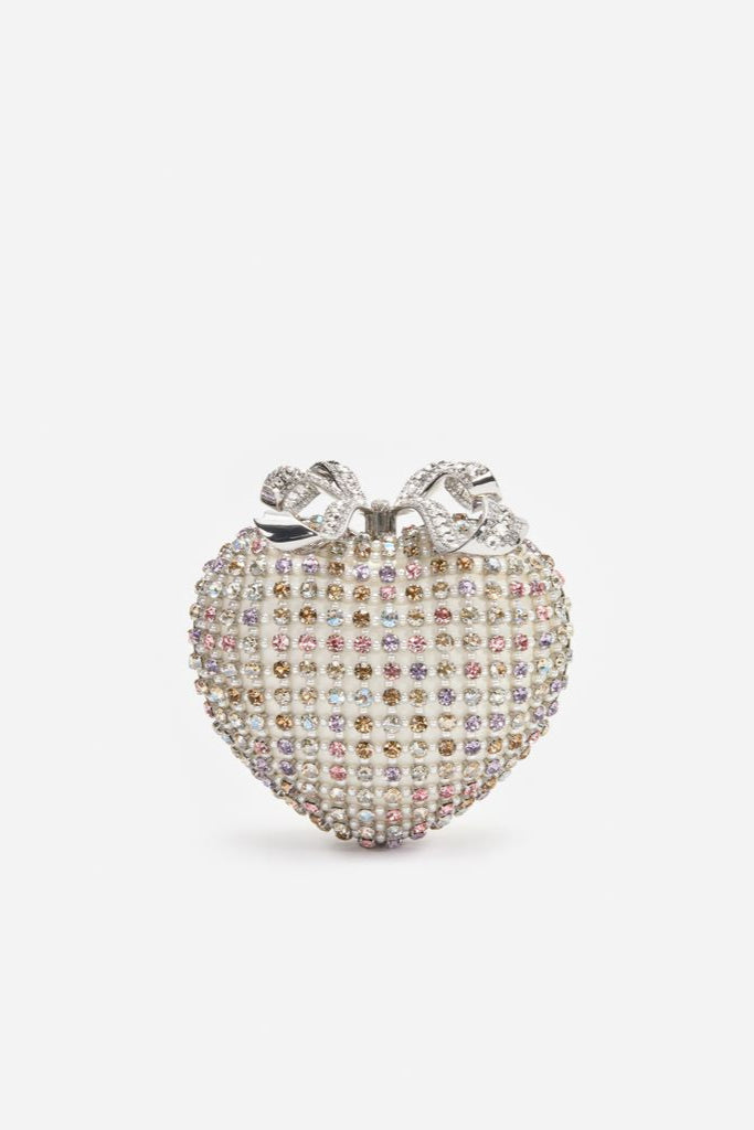 Heart Clutch Bag Multi Crystal
