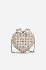 Heart Clutch Bag Multi Crystal