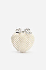 Pearl Heart Clutch Bag