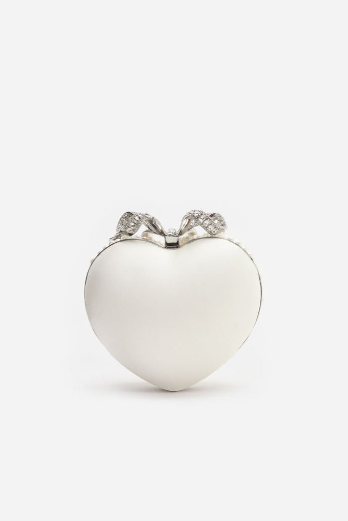 Pearl Heart Clutch Bag