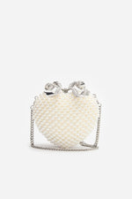 Pearl Heart Clutch Bag