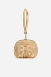 Gold Crystal Top Handle Clutch Bag
