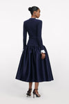 Knit Taffeta Midi Dress