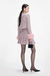 Pink Boucle Fur Cuff Jacket