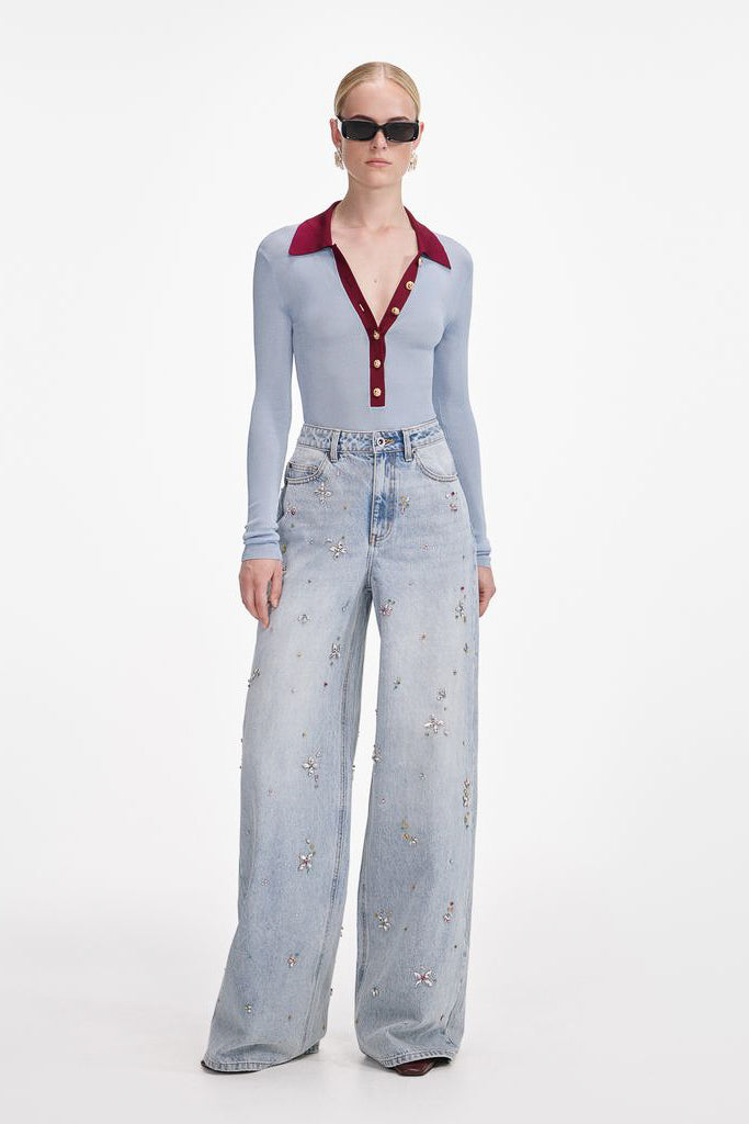 Embellished Wide Leg Jeans