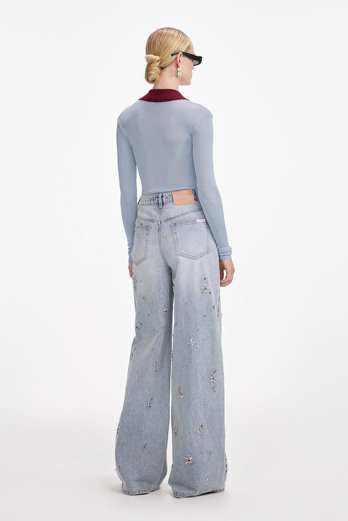 Embellished Wide Leg Jeans