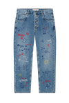 Embroidered Scribble Jean
