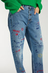 Embroidered Scribble Jean