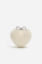 Pearl Heart Clutch Bag