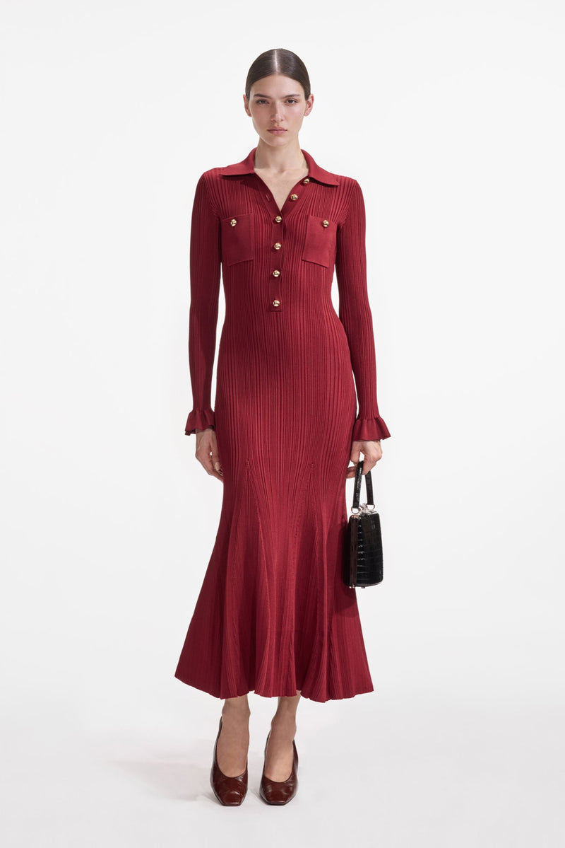 Ribbed Knit Midi Dress