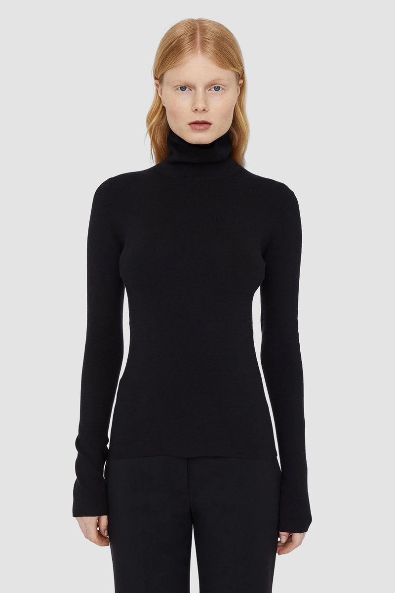 Silk Stretch High Neck Jumper