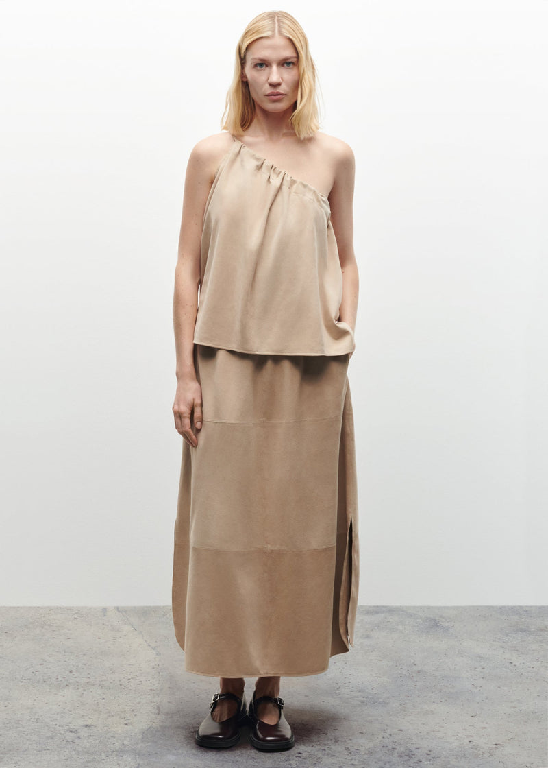 Cinza Goat Suede Skirt