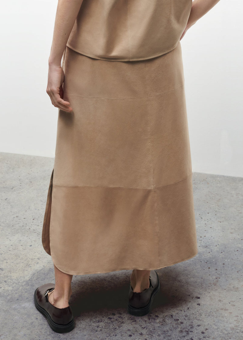 Cinza Goat Suede Skirt