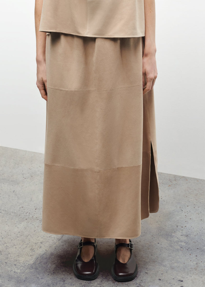 Cinza Goat Suede Skirt