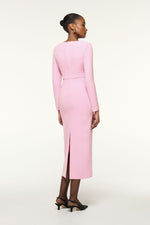 Panel Drape Crepe Midi Dress