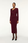 Draped Wool Crepe Midi Dress