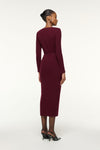 Draped Wool Crepe Midi Dress